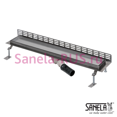 Нержавеющий водоотводящий желоб под плитку, к стене, 950мм SLKN 15 арт: 69150 Sanela Чехия (фото, схема)