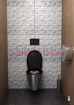 Сенсорная кнопка смыва унитаза, черное стекло SLW 30F арт: 04302 Sanela Чехия (фото, схема)