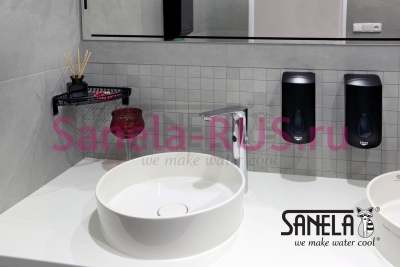 Дозатор жидкого мыла и гелиевой дезинфекции 1л пластик ABS SLDN 06N арт: 72061 Sanela Чехия (фото, схема)