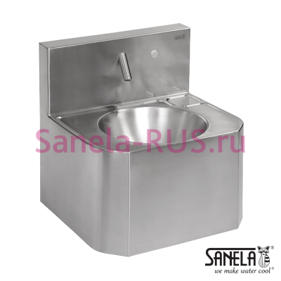 Антивандальная раковина с сенсорным краном пьезо SLUN 72PT арт: 73727 Sanela Чехия (фото, схема)