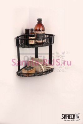 Нержавеющая двойная угловая полка SLZD 29N арт: 62291 Sanela Чехия (фото, схема)