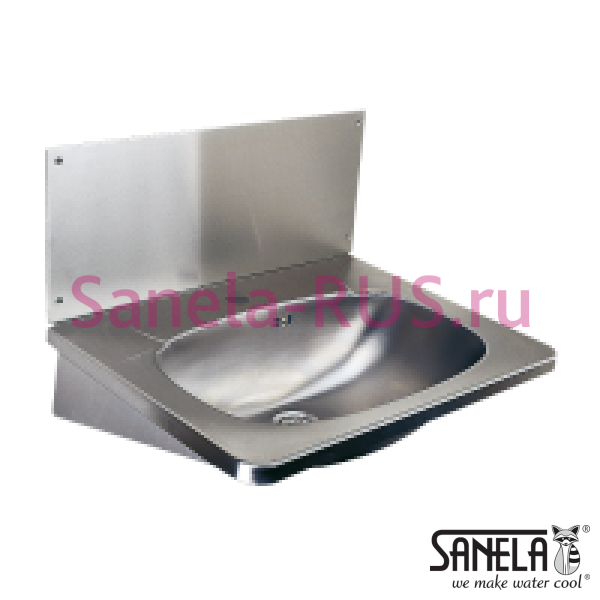 Нержавеющая раковина с задней стенкой SLUN 02 арт: 93020 Sanela Чехия (фото, схема)