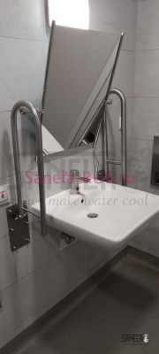 Нержавеющий откидной поручень SLZM 03SX арт: 49036 Sanela Чехия (фото, схема)