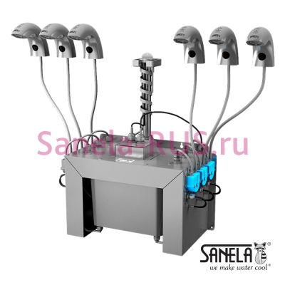 Комплект 6 автоматических кранов с дозатором мыла SLU 45M6 арт: 03458 Sanela Чехия (фото, схема)
