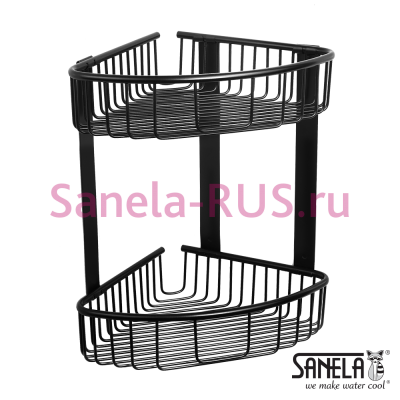 Нержавеющая двойная угловая полка SLZD 28N арт: 62281 Sanela Чехия (фото, схема)